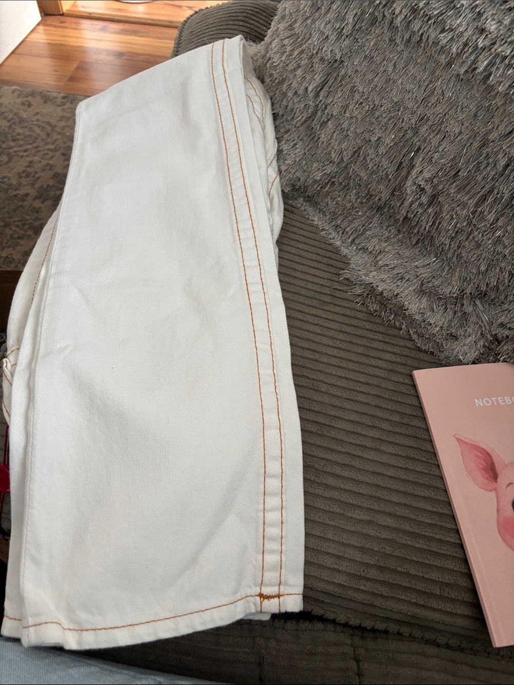 True Religion White Bootcut Jeans with Multicolor Rhinestones - Picture 3 of 3